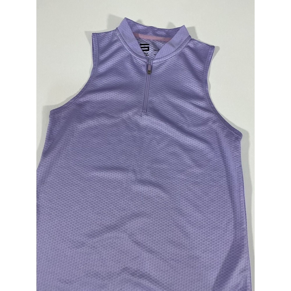Three Sixty Six Sleeveless Golf Polo Top Lavender Purple Mock Neck Size S